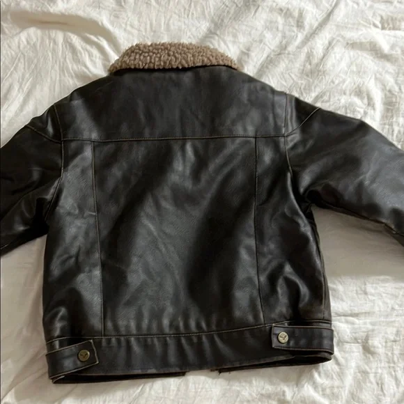Hawke & Co Black Leather Jacket with Faux Fur - Picture 4 of 5